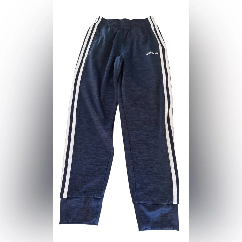 Adidas Boys Youth Track Pants Classic 3-Stripe Blue & White Size M (10-12)